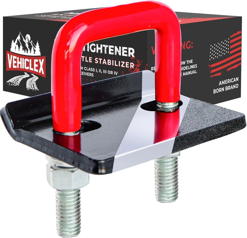 Vehiclex Anti-Rattle Hitch Tightener Clamp for 1.25" to 2" Receivers - Galvanized Heavy-Duty Stabilizer with 0.44" U-Bolt, Rust-Proof for Trailers & Trucks - Image 1